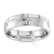 Diamond Wedding Band 14K White Gold 0.12 TCW