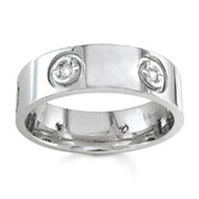 Diamond Wedding Band 14K White Gold 0.12 TCW