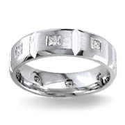 Diamond Wedding Band 14K White Gold 0.40 TCW