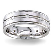 Diamond Wedding Band 14K White Gold 0.16 TCW