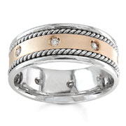 Diamond Wedding Band 14K Two Tone 0.16 TCW