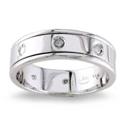 Diamond Wedding Band 14K White Gold 0.16 TCW