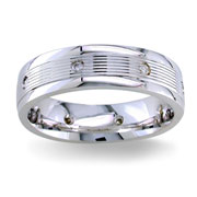 Diamond Wedding Band 14K White Gold 0.16 TCW