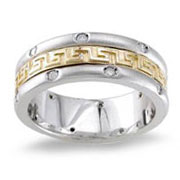 Diamond Wedding Band 14K Two Tone 0.24 TCW