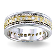 Diamond Wedding Band 14K Two Tone 0.62 TCW
