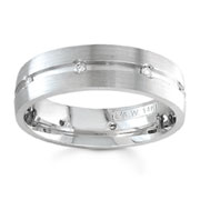 Diamond Wedding Band 14K White Gold 0.16 TCW