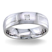 Diamond Wedding Band 14K White Gold 0.10 TCW