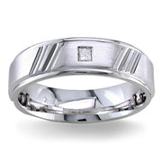 Diamond Wedding Band 14K White Gold 0.10 TCW