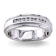 Diamond Wedding Band 14K White Gold 0.20 TCW