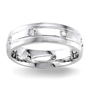 Diamond Wedding Band 14K White Gold 0.16 TCW