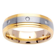 Two Tone Gold Round Diamond Eternity Band