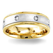 Diamond Wedding Band 14K Two Tone 0.16 TCW
