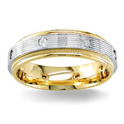 Diamond Wedding Band 14K Two Tone 0.16 TCW