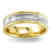 Diamond Wedding Band 14K Two Tone 0.10 TCW
