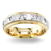 Diamond Wedding Band 14K Two Tone 0.24 TCW