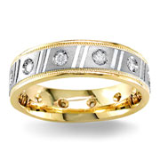 Diamond Wedding Band 14K Two Tone 0.24 TCW