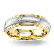 Diamond Wedding Band 14K Two Tone 0.16 TCW