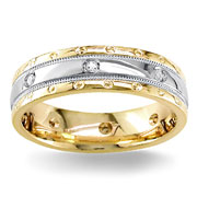 Diamond Wedding Band 14K Two Tone 0.16 TCW