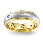 Diamond Wedding Band 14K Two Tone 0.16 TCW