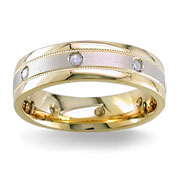 Diamond Wedding Band 14K Two Tone 0.16 TCW