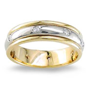 Diamond Wedding Band 14K Two Tone 0.16 TCW