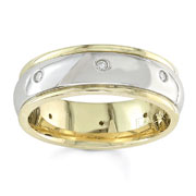 Diamond Wedding Band 14K Two Tone 0.16 TCW