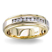 Diamond Wedding Band 14K Two Tone 0.20 TCW