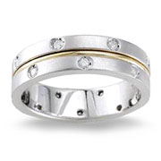 Diamond Wedding Band 14K Two Tone 0.32 TCW