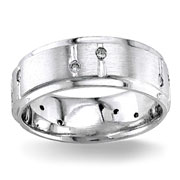 Diamond Wedding Band 14K White Gold 0.24 TCW