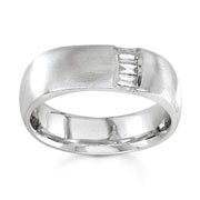 Diamond Wedding Band 14K White Gold 0.20 TCW