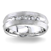 Diamond Wedding Band 7 mm14K White Gold 0.20 TCW