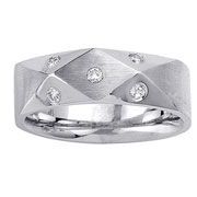 14K Designer Diamond Wedding Band