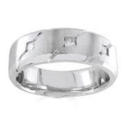 Diamond Wedding Band 14K White Gold 0.21 TCW