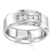 Diamond Wedding Band 14K White Gold 0.28 TCW