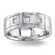 Diamond Wedding Band 14K White Gold 0.21 TCW