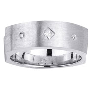 Textured Designer 14kt Diamond Wedding Band