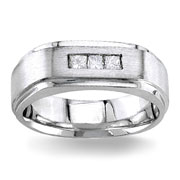 Diamond Wedding Band 14K White Gold 0.34 TCW