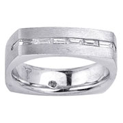 Channel Baguette Diamond 14k White Gold Wedding Band