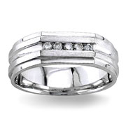 Diamond Wedding Band 14K White Gold 0.15 TCW