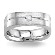 Diamond Wedding Band 14K White Gold 0.15 TCW