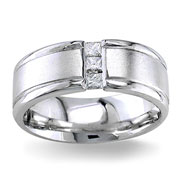Diamond Wedding Band 14K White Gold 0.28 TCW