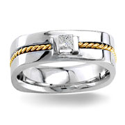 Diamond Wedding Band 14K Two Tone 0.18 TCW
