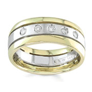 Diamond Wedding Band 14K Two Tone 0.25 TCW