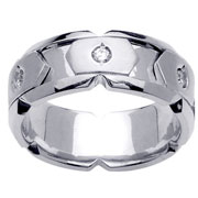 Round Diamond 14K White Gold Designer Eternity Band