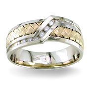 Diamond Wedding Band 14K Two Tone 0.21 TCW