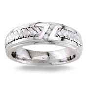 Diamond Wedding Band 14K White Gold 0.09 TCW