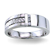 Diamond Wedding Band 14K White Gold 0.09 TCW