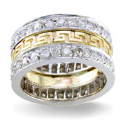 Diamond Wedding Band 14K Two Tone 1.86 TCW