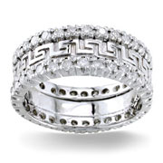 Diamond Wedding Band 14K White Gold 1.86 TCW