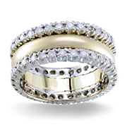 Diamond Wedding Band 14K Two Tone 1.88 TCW